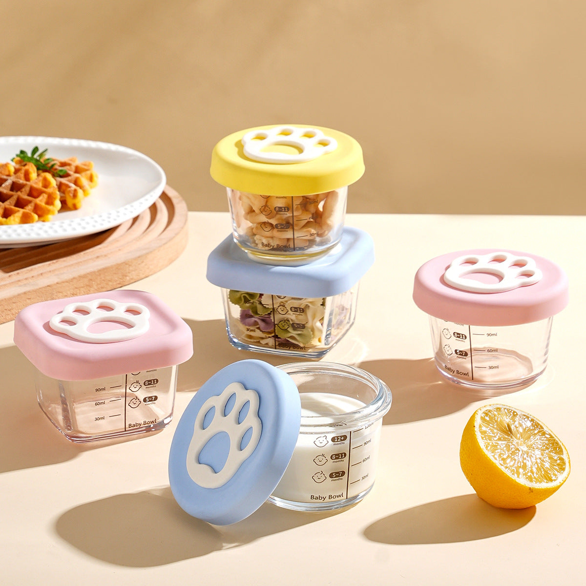 Paw-Print Portion Food Storage Bowl