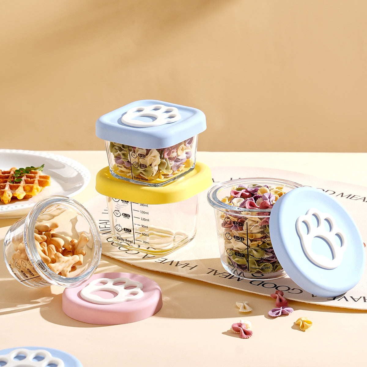 Paw-Print Portion Food Storage Bowl
